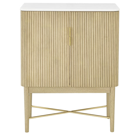Vida Marble Top WIne Cabinet, Blonde Finish from Steve Silver - Luna Furniture