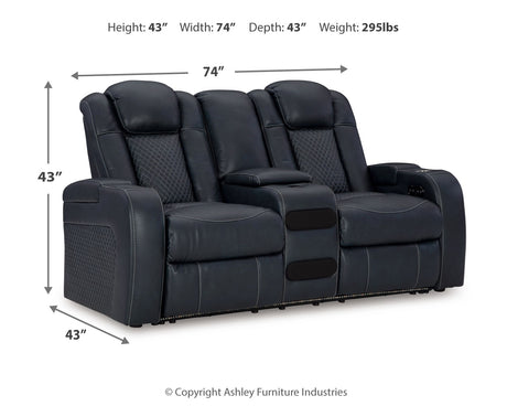 Fyne-Dyme Sofa, Loveseat and Recliner in Sapphire from Ashley Furniture - Luna Furniture