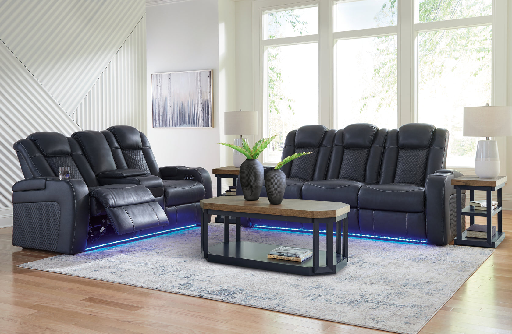 Fyne-Dyme Sapphire Power Reclining Living Room Set from Ashley - Luna Furniture