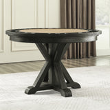 Rylie Black 48" Round Counter Dining Table with 4 Drawers and Game Top from Steve Silver - Luna Furniture