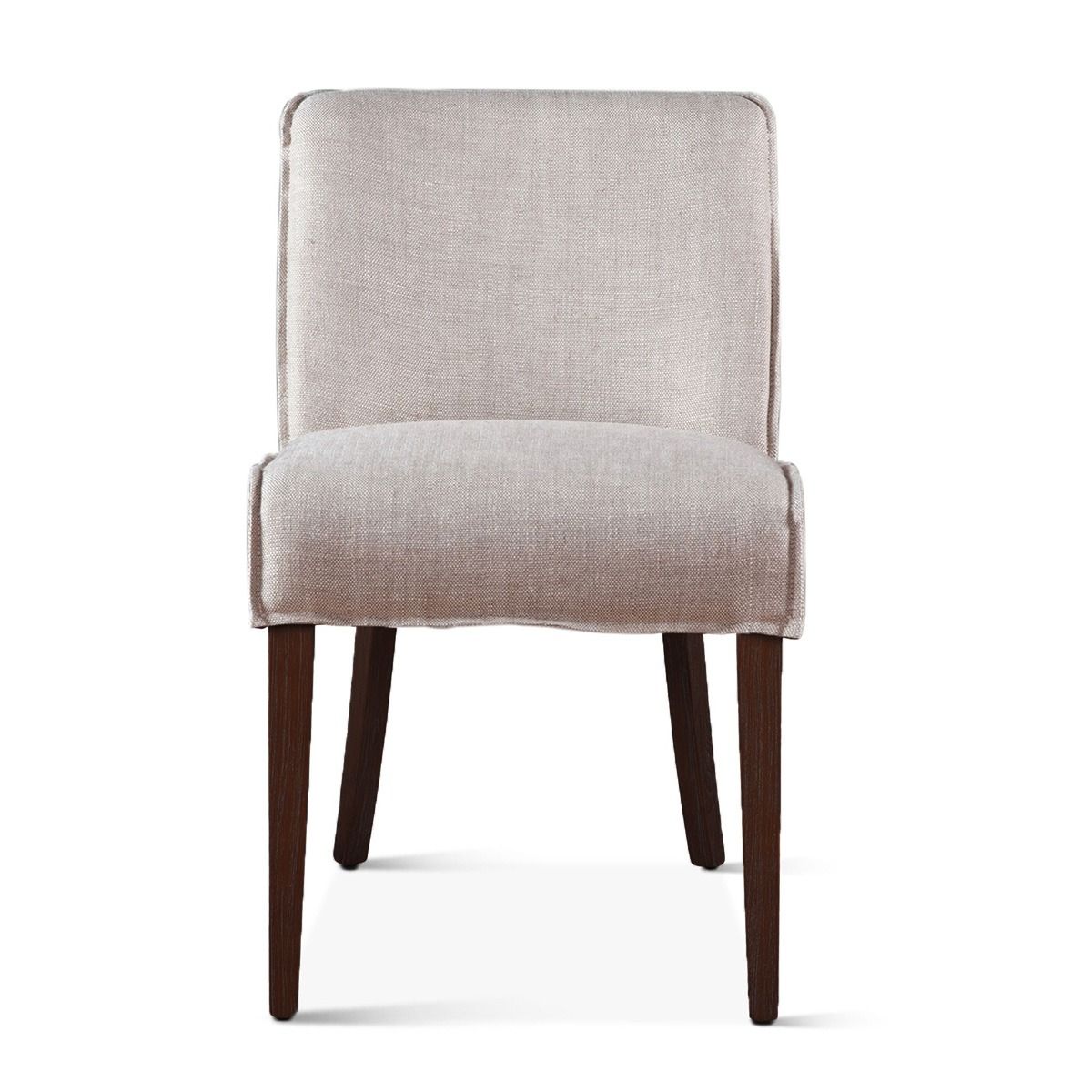 Buddy 20" Dining Chair in Beige Linen with Dark Legs, Set of 2 from Home Trends & Design - Luna Furniture