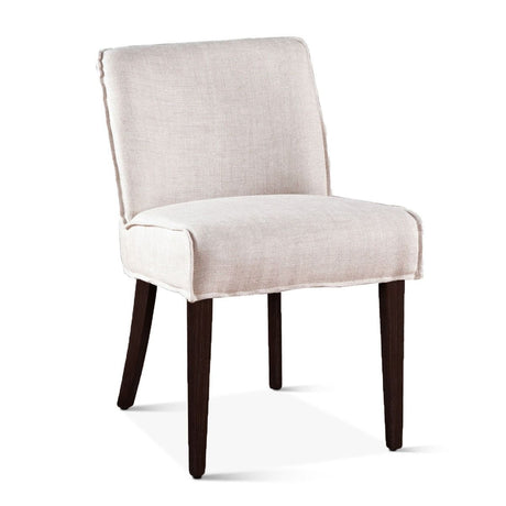 Buddy 20" Dining Chair in Beige Linen with Dark Legs, Set of 2 from Home Trends & Design - Luna Furniture