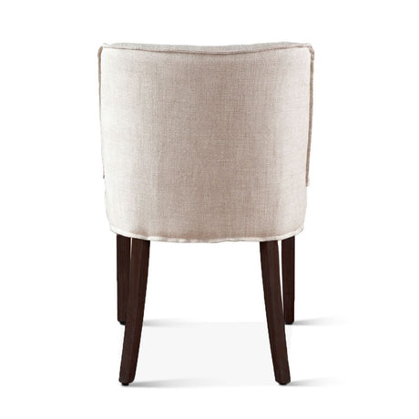 Buddy 20" Dining Chair in Beige Linen with Dark Legs, Set of 2 from Home Trends & Design - Luna Furniture