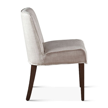 Buddy 20" Dining Chair in Beige Linen with Dark Legs, Set of 2 from Home Trends & Design - Luna Furniture
