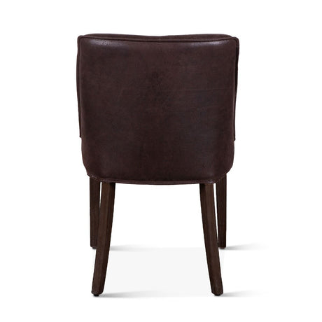 Buddy 20" Dining Chair in Dark Brown Leather with Matte Brown Legs, Set of 2 from Home Trends & Design - Luna Furniture