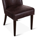 Buddy 20" Dining Chair in Dark Brown Leather with Matte Brown Legs, Set of 2 from Home Trends & Design - Luna Furniture
