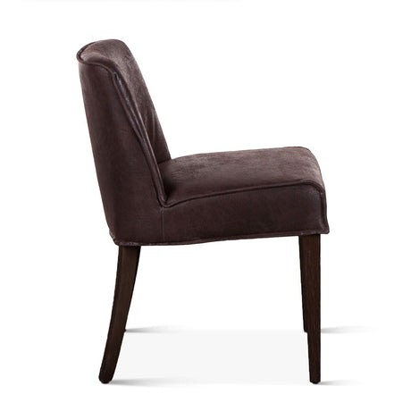 Buddy 20" Dining Chair in Dark Brown Leather with Matte Brown Legs, Set of 2 from Home Trends & Design - Luna Furniture