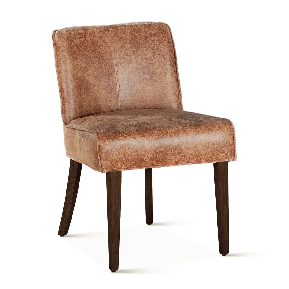 Buddy 20" Dining Chair in Tan Leather with Matte Brown Legs from Home Trends & Design - Luna Furniture