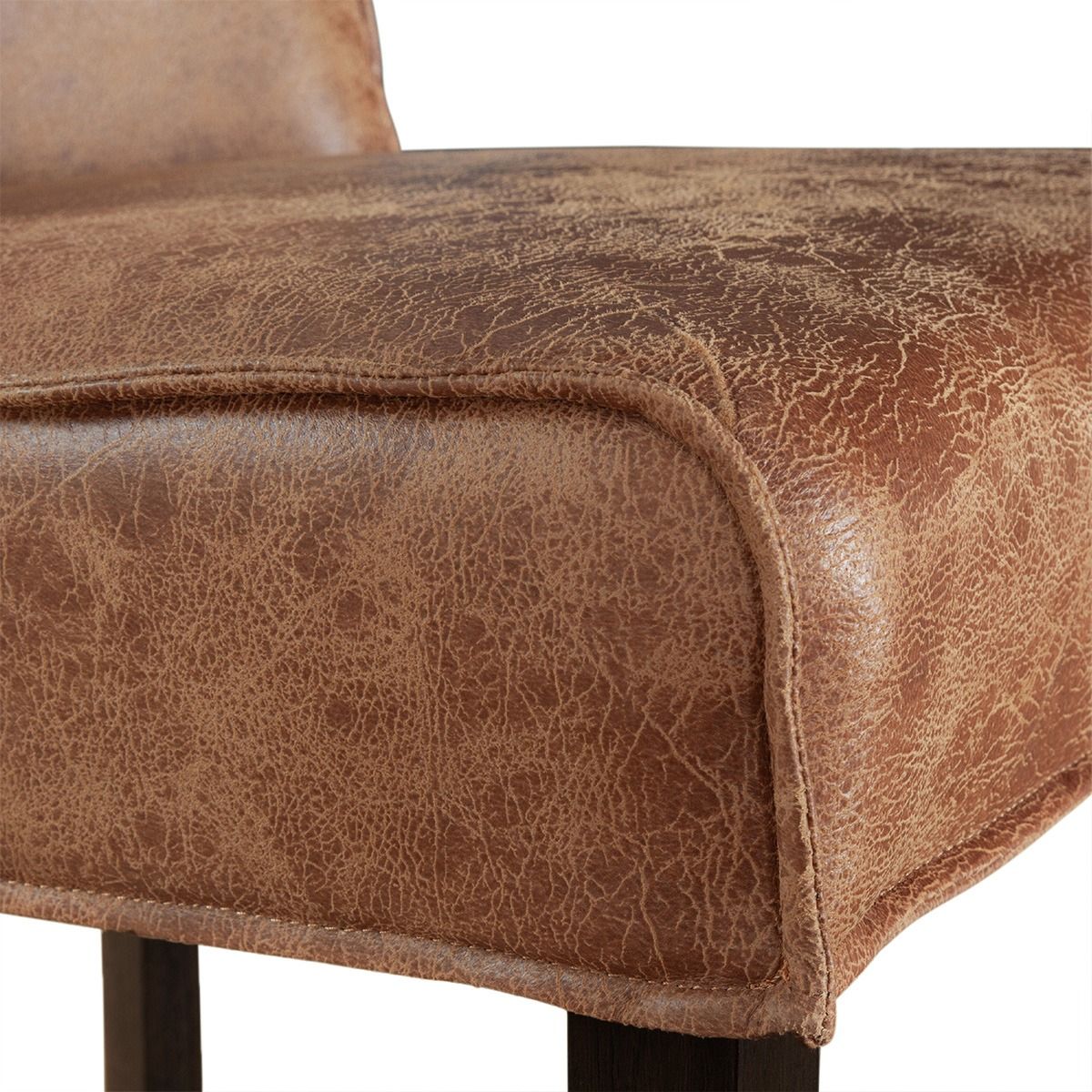 Buddy 20" Dining Chair in Tan Leather with Matte Brown Legs from Home Trends & Design - Luna Furniture