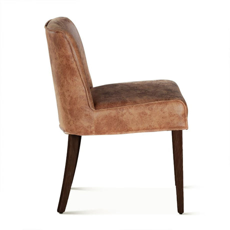 Buddy 20" Dining Chair in Tan Leather with Matte Brown Legs from Home Trends & Design - Luna Furniture