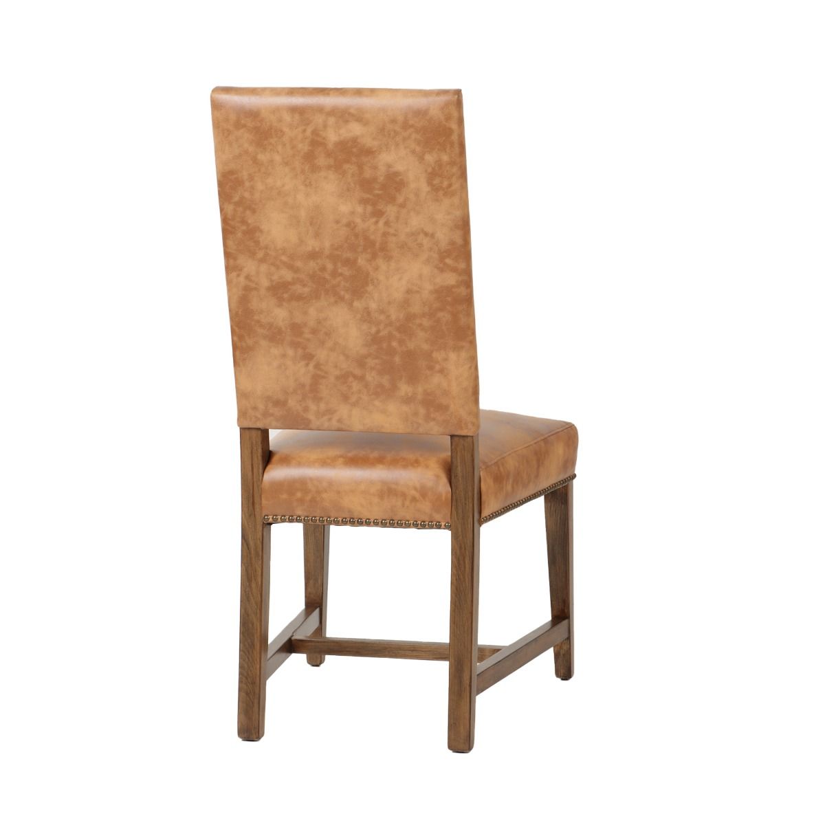 Darcy Dining Chair in Warm Brown Leather with Earth Legs, Set of 2 from Home Trends & Design - Luna Furniture
