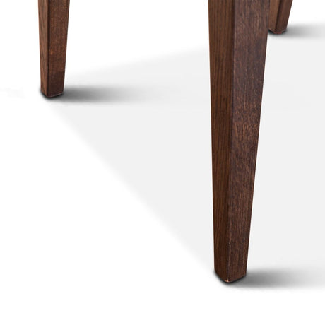 Maya 21" Dining Chair in Black Striped Linen and Black Leather with Dark Legs, Set of 2 from Home Trends & Design - Luna Furniture