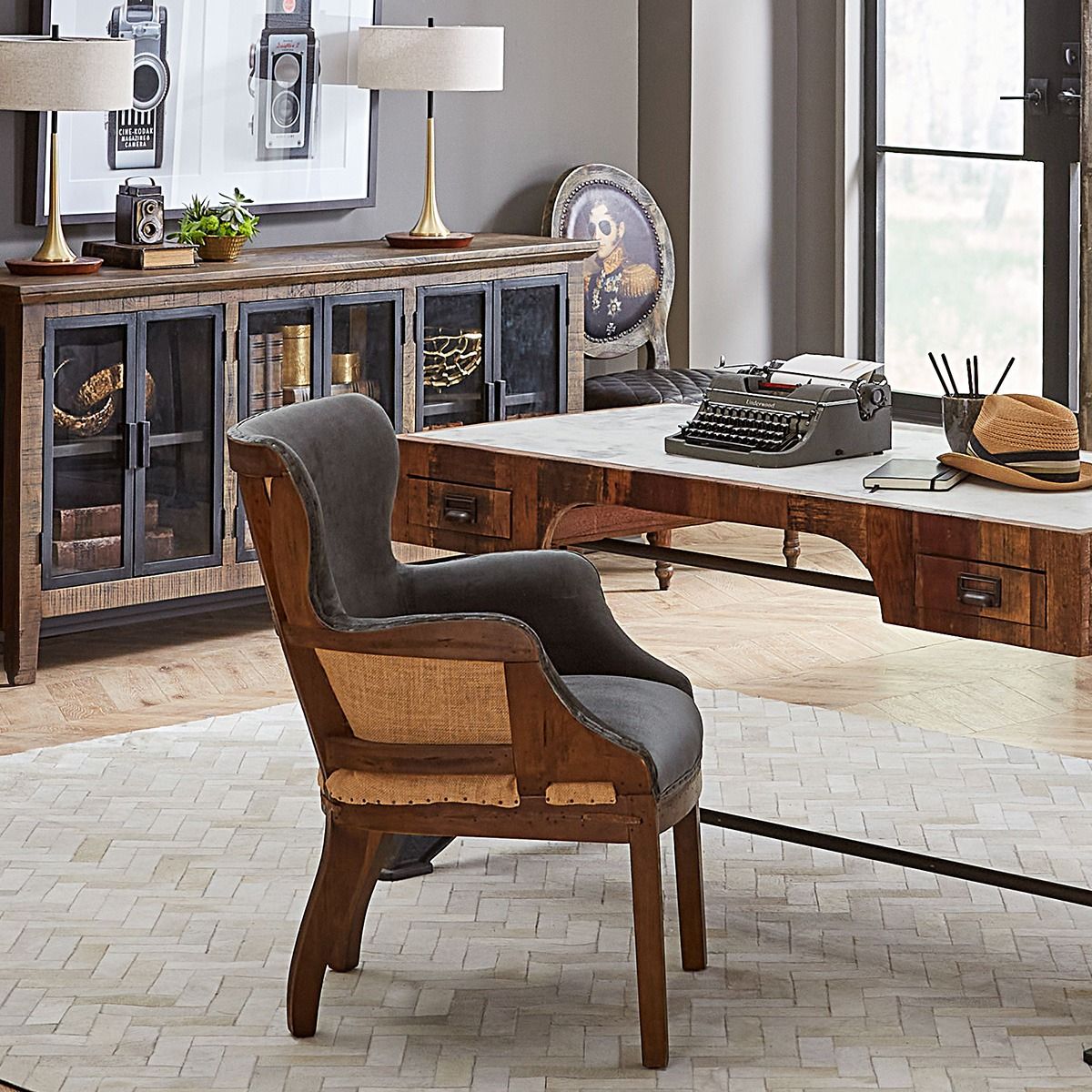 Elizabeth 25" Accent Armchair in Gray Velvet with Exposed Frame from Home Trends & Design - Luna Furniture