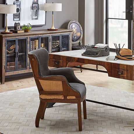 Elizabeth 25" Accent Armchair in Gray Velvet with Exposed Frame from Home Trends & Design - Luna Furniture