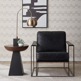 Bogart Modern 30" Accent Chair in Ebony Black Leather from Home Trends & Design - Luna Furniture