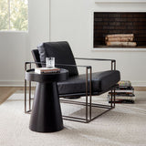 Bogart Modern 30" Accent Chair in Ebony Black Leather from Home Trends & Design - Luna Furniture