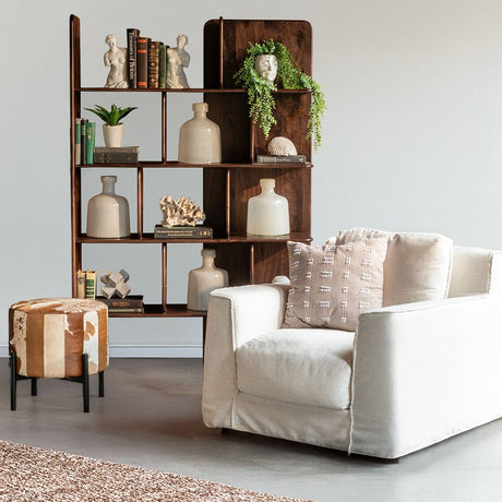 Nola 20" Stool in Brown Hair on Hide from Home Trends & Design - Luna Furniture