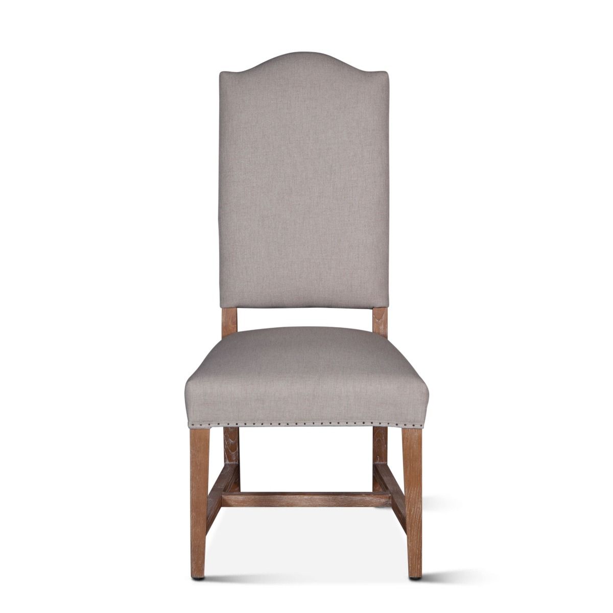 Stella 21" Camelback Dining Chair in Natural Linen with Oak Legs, Set of 2 from Home Trends & Design - Luna Furniture