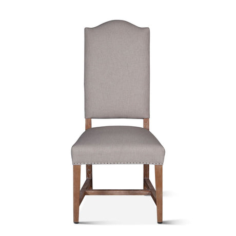 Stella 21" Camelback Dining Chair in Natural Linen with Oak Legs, Set of 2 from Home Trends & Design - Luna Furniture