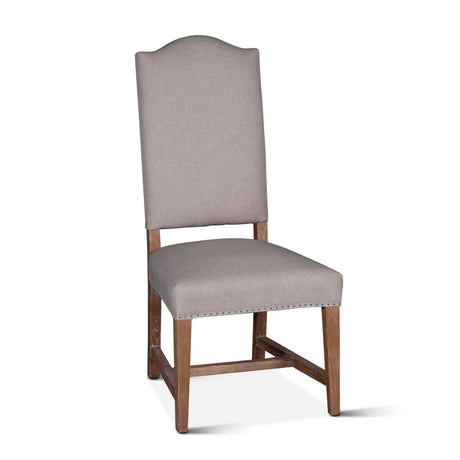 Stella 21" Camelback Dining Chair in Natural Linen with Oak Legs, Set of 2 from Home Trends & Design - Luna Furniture