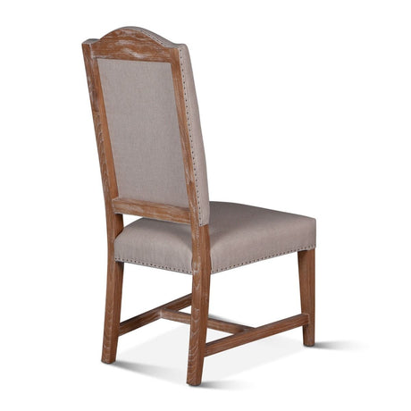Stella 21" Camelback Dining Chair in Natural Linen with Oak Legs, Set of 2 from Home Trends & Design - Luna Furniture