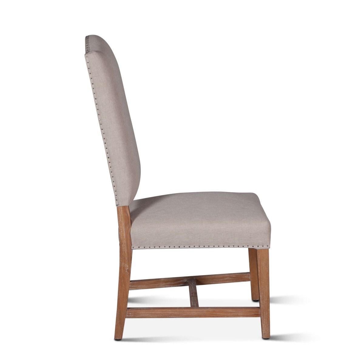 Stella 21" Camelback Dining Chair in Natural Linen with Oak Legs, Set of 2 from Home Trends & Design - Luna Furniture