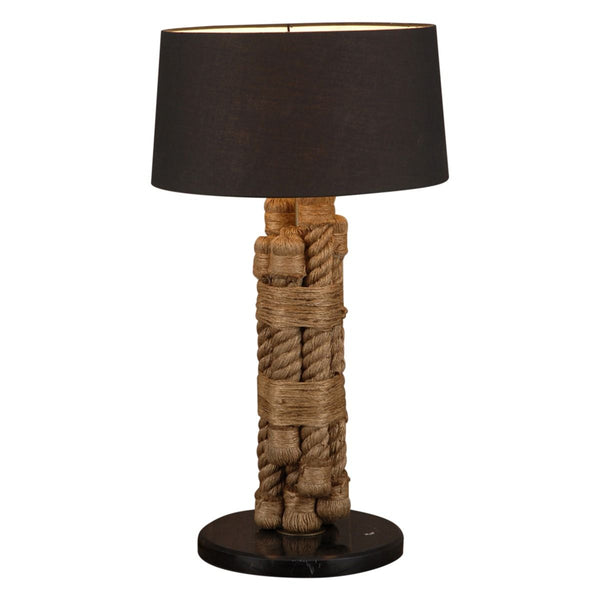 Vintage Light Rope, Marble and Metal Table Lamp