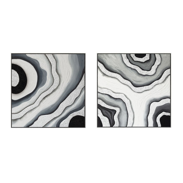 Palette Agate Allure Hand Painted Framed Diptych