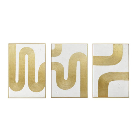 Palette Bold Bands Hand Painted Framed Triptych from Home Trends & Design - Luna Furniture