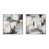 Palette Circular Symphony Hand Painted Framed Diptych from Home Trends & Design - Luna Furniture