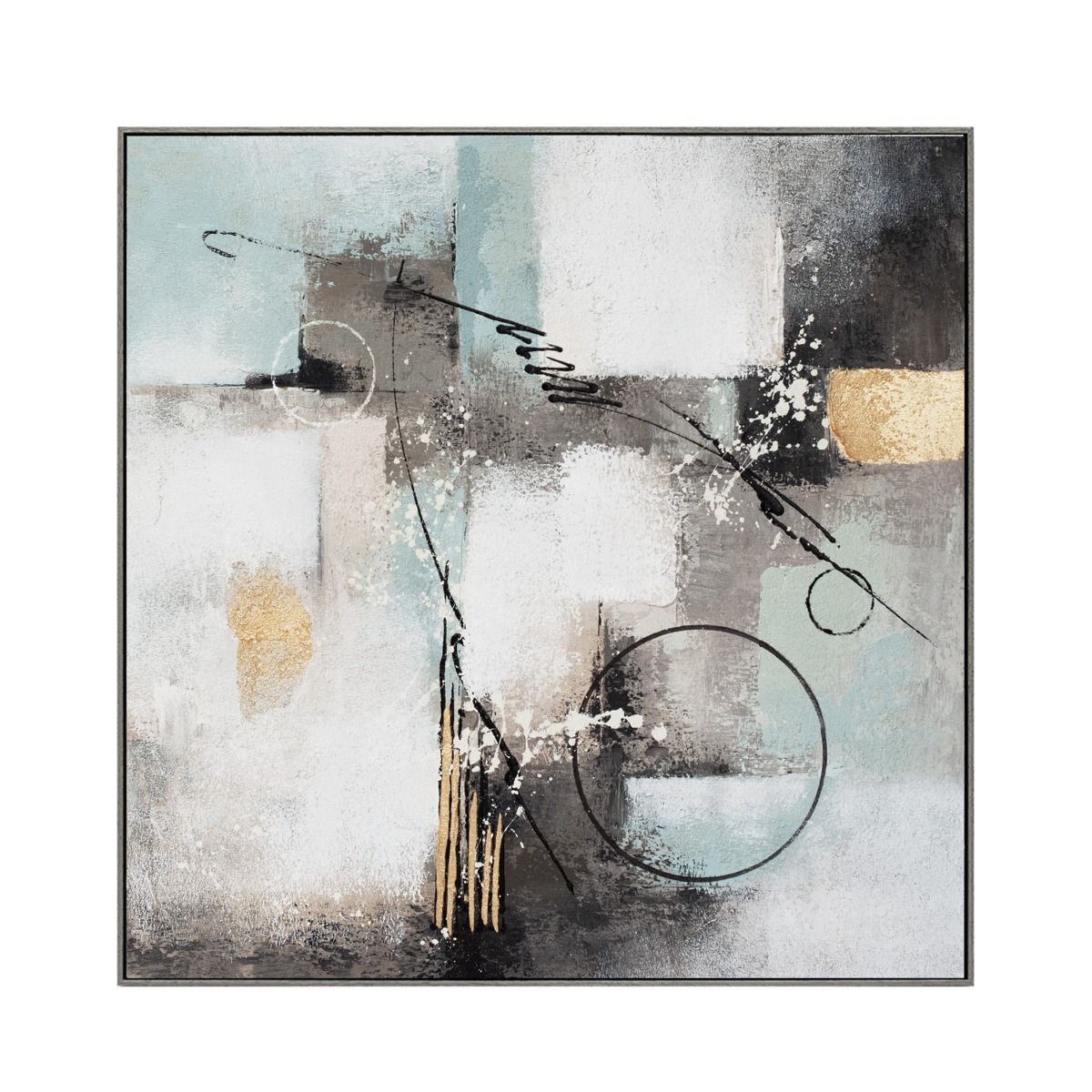 Palette Circular Symphony Hand Painted Framed Diptych from Home Trends & Design - Luna Furniture