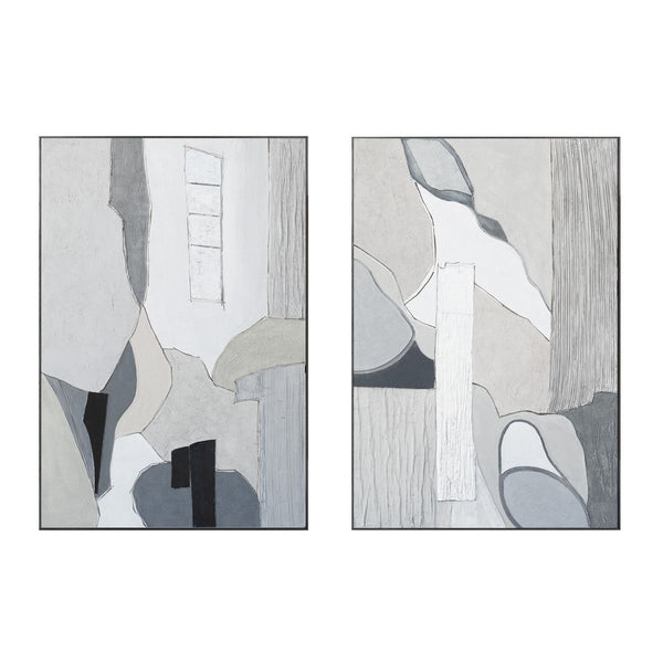 Palette Desert Mirage Hand Painted Framed Diptych
