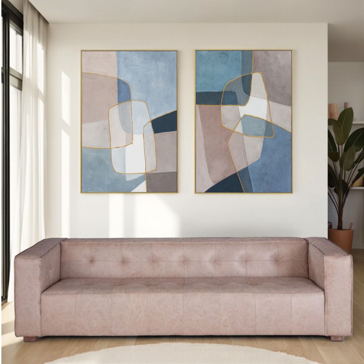 Palette Glass Mosaic Hand Painted Framed Diptych from Home Trends & Design - Luna Furniture