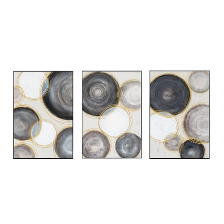 Palette Gilded Globes Hand Painted Framed Triptych from Home Trends & Design - Luna Furniture