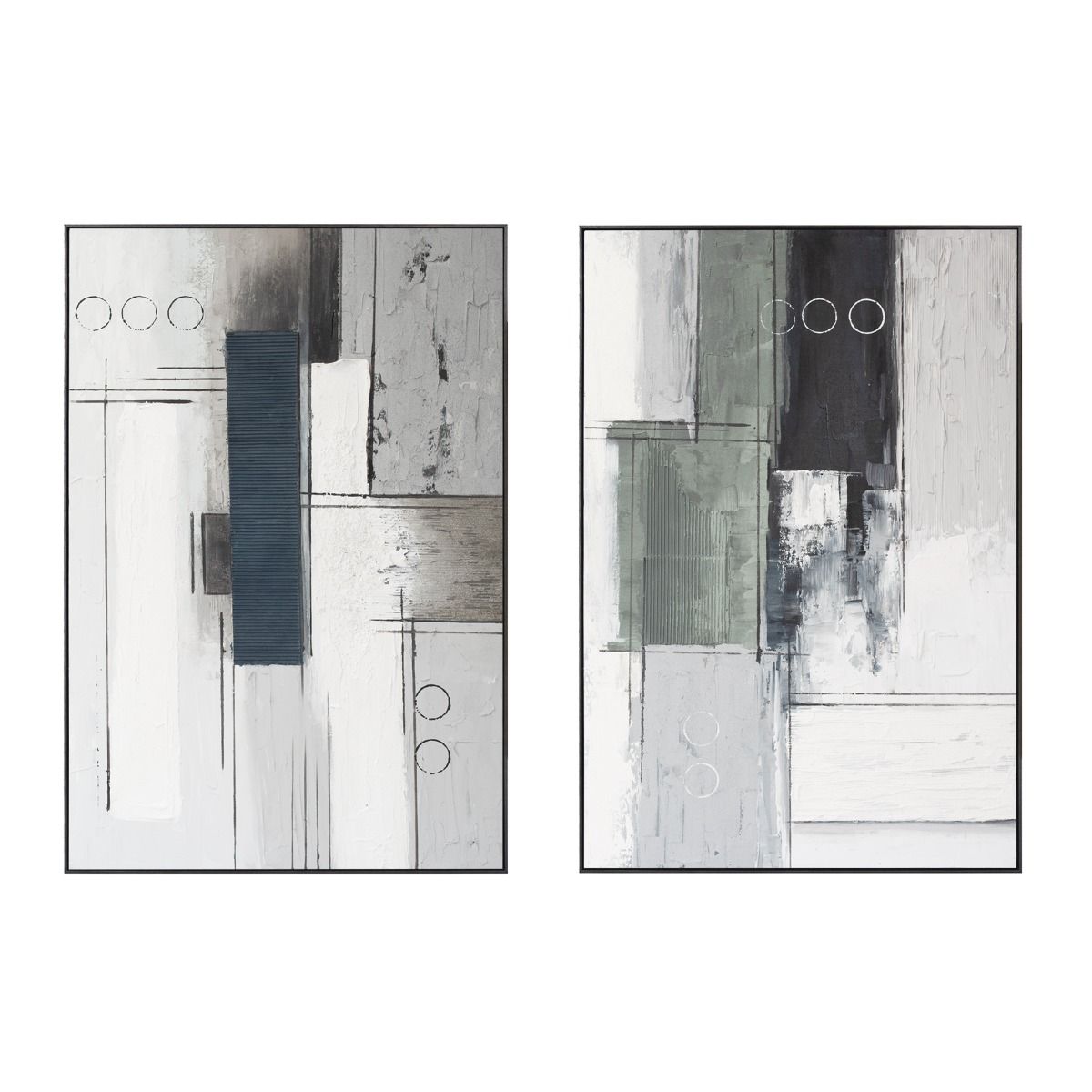 Palette Linear Landscape Hand Painted Framed Diptych from Home Trends & Design - Luna Furniture