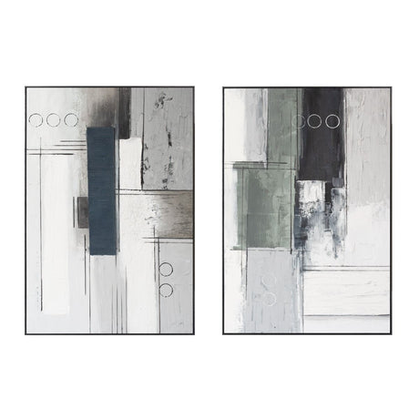 Palette Linear Landscape Hand Painted Framed Diptych from Home Trends & Design - Luna Furniture