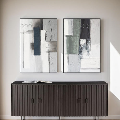 Palette Linear Landscape Hand Painted Framed Diptych from Home Trends & Design - Luna Furniture