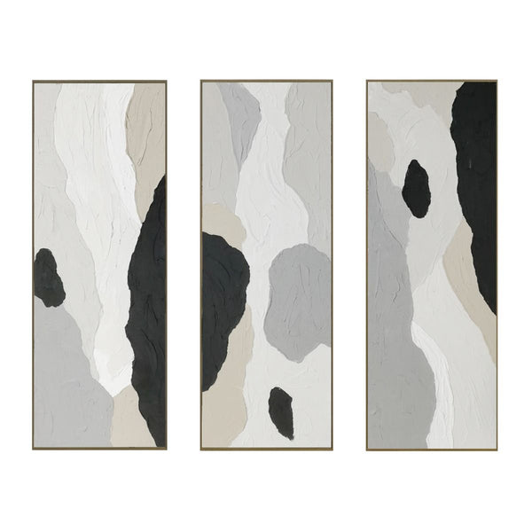 Palette Ripped Reflections Hand Painted Framed Triptych
