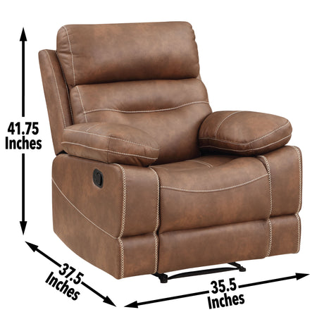 Rudger Chestnut Manual Recliner from Steve Silver - Luna Furniture