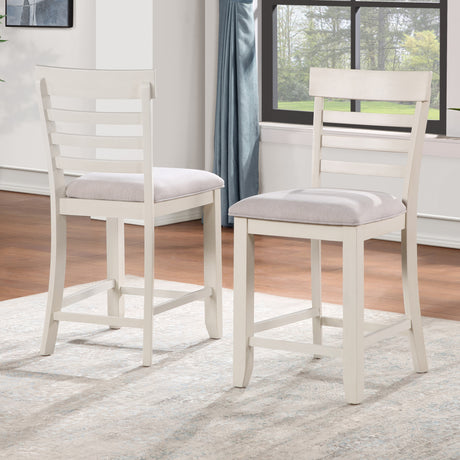 Hyland Cream 24″ Counter Stool, Brown, Set of 2 from Steve Silver - Luna Furniture