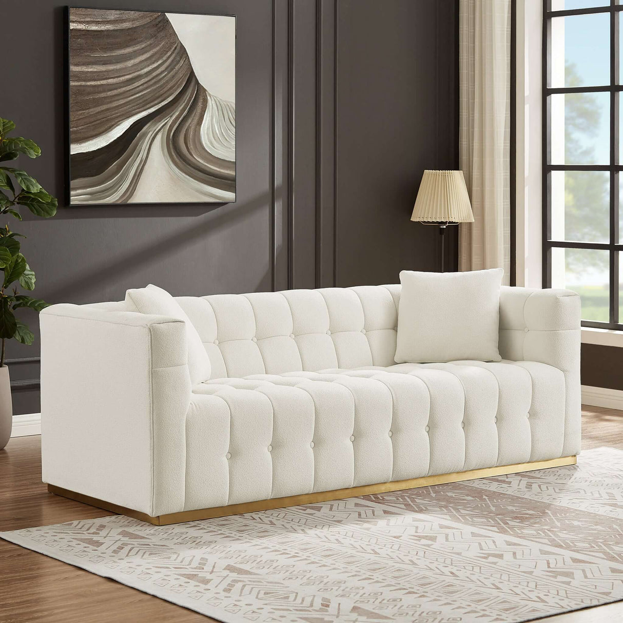 Eleanor Sofa Beige Boucle from Ashcroft Furniture - Luna Furniture