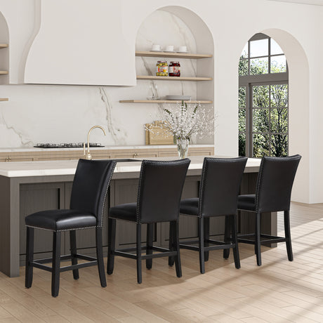 Artemis Black Vegan Leather Counter Height Chair, Set of 2 from Steve Silver - Luna Furniture