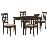 Gabriel Cappuccino 5-Piece Extension Leaf Dining Table Set from Coaster - Luna Furniture