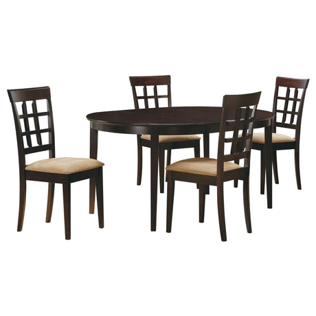 Gabriel Cappuccino 5-Piece Extension Leaf Dining Table Set from Coaster - Luna Furniture