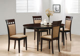 Gabriel Cappuccino 5-piece Extension Leaf Dining Table Set from Coaster - Luna Furniture