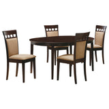 Gabriel Cappuccino 5-piece Extension Leaf Dining Table Set from Coaster - Luna Furniture