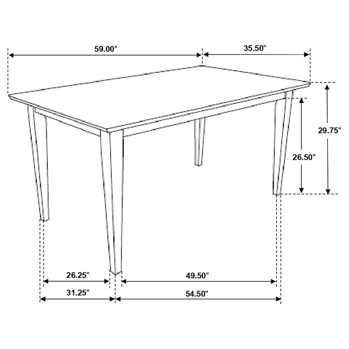 Gabriel 5-piece Rectangular 59-inch Dining Set Cappuccino from Coaster - Luna Furniture