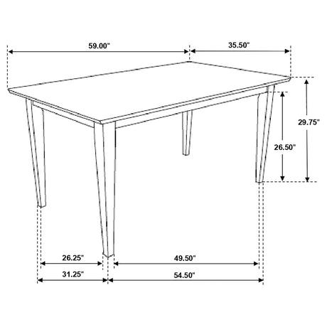 Gabriel Cappuccino 5-piece 59-Inch Rectangular Dining Set from Coaster - Luna Furniture