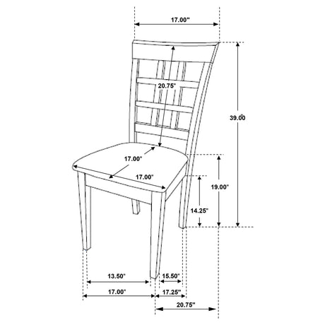 Gabriel Cappuccino 5-piece 59-Inch Rectangular Dining Set from Coaster - Luna Furniture