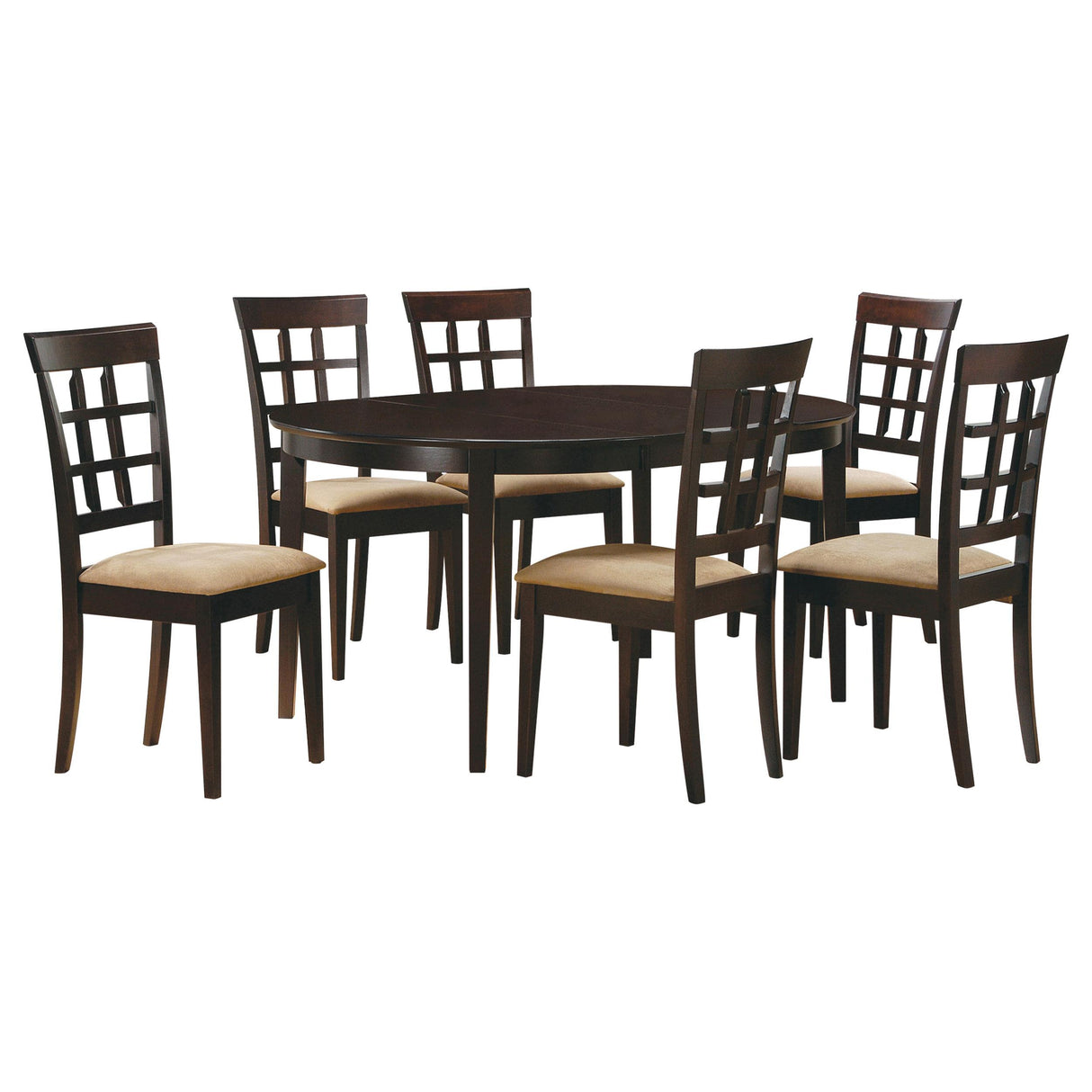 Gabriel Cappuccino 7-Piece Dining Set with Extension Leaf from Coaster - Luna Furniture